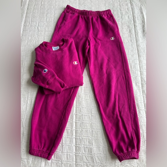 Champion Pants - Champion Matching Set Reverse Weave Oversized Crewneck Sweatshirt & Sweatpants M